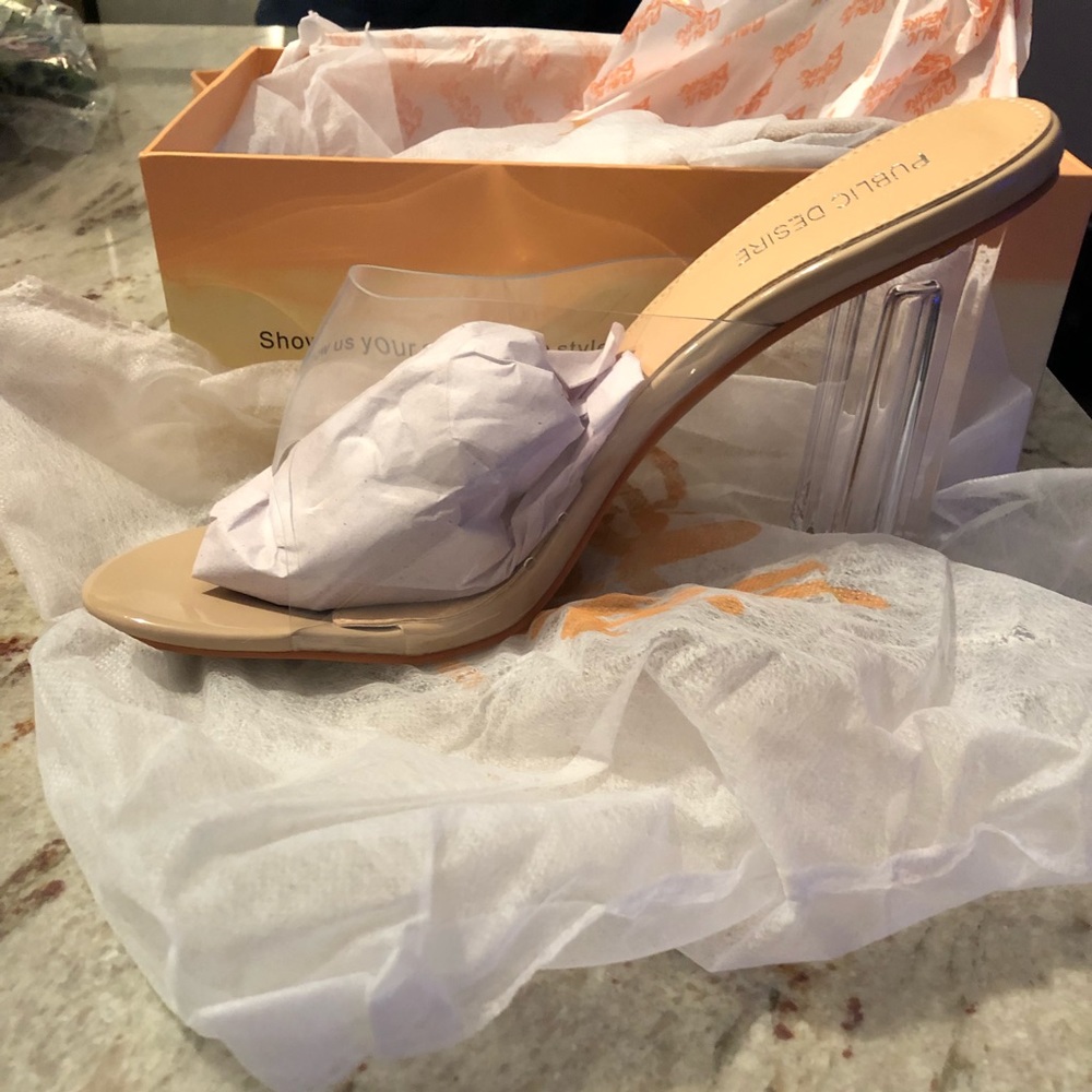 Clear mule heel